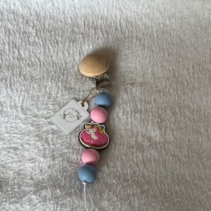 Unicorn Pacifier Clip - Pink and Blue
